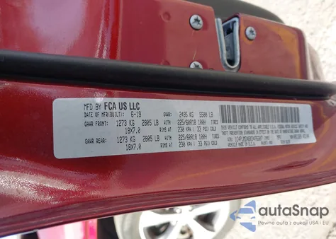 2019 Jeep Cherokee Limited 4X4 z USA, uszkodzony, nr VIN 1C4PJMDX6KD476307